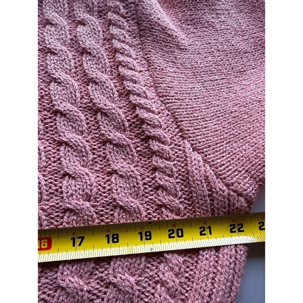 Free People Orla Cable Knit Mini Sweater Dress Pink Size L Large NWT $148